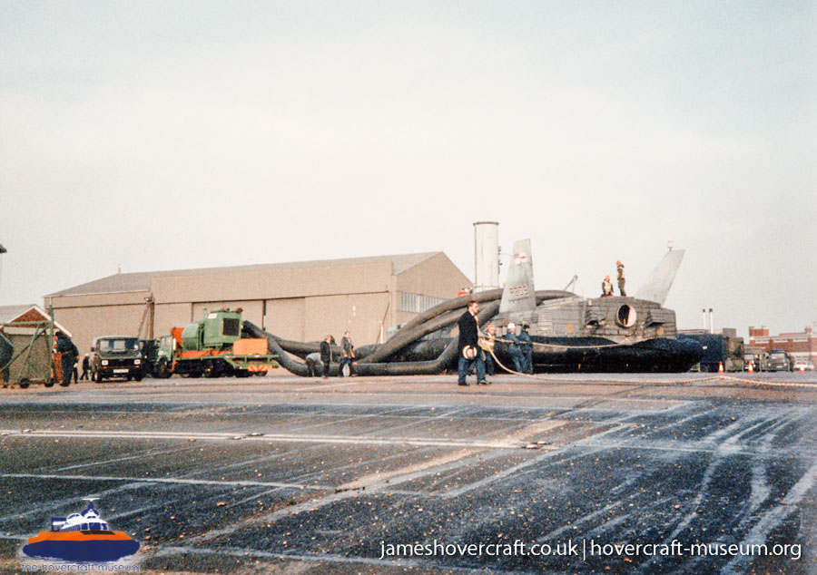 BH7 being moved to The Hovercraft Museum -  (credit: The <a href='http://www.hovercraft-museum.org/' target='_blank'>Hovercraft Museum Trust</a>).